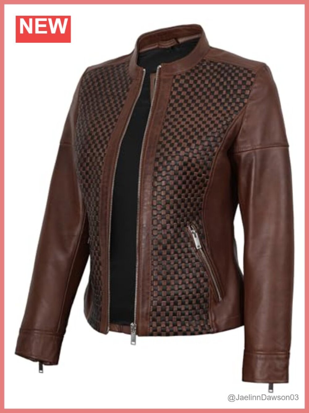 Genuine Lambskin Leather Cafe Racer Biker Jacket Womens